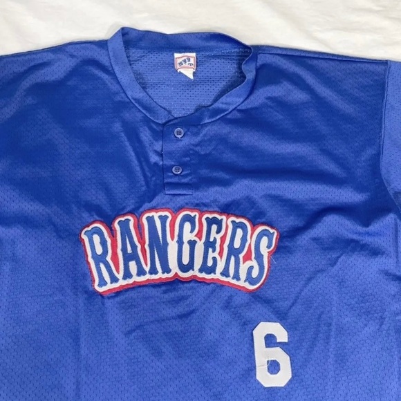 VTG Texas Rangers MVP Brand Blue Baseball Jersey Made In USA..See Measurements. - Picture 3 of 9
